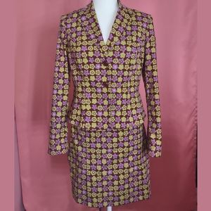 Y2K Floral High waisted skirt with matching floral jacket!!